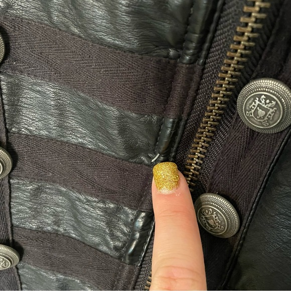 Free People Twisted Vegan Military Jacket Faux Leather. Small. - Picture 4 of 7